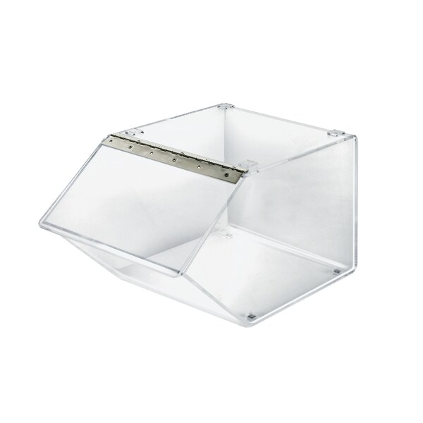 12" Acrylic Stacking Bin Display W/ Metal Hinged Lift-Open Lid